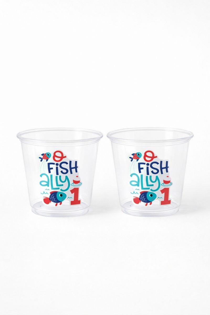 FISHING PARTY CUPS O-Fish-Ally Fishing Birthday Fishing First Birthday Party Gone Fishing Party The Big One Decorations Fish Bait Cups