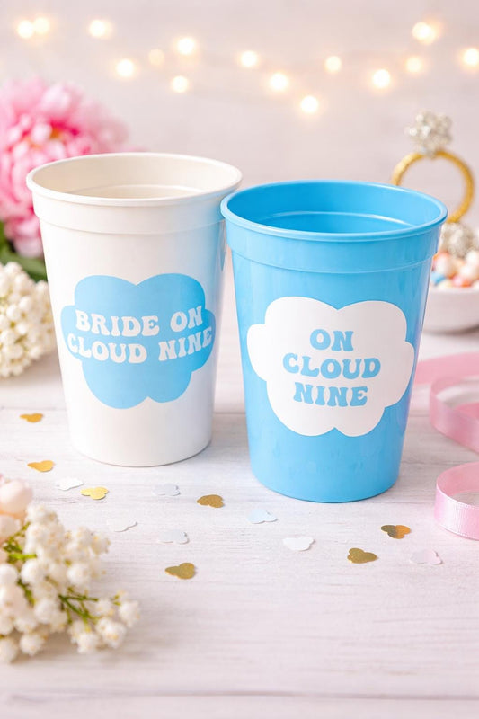 On Cloud Nine Bachelorette Party Cups Cloud 9 Bachelorette Cups Cloud Party Cups Cloud Cups Bachelorette Cups Blue Bachelorette Party Favors