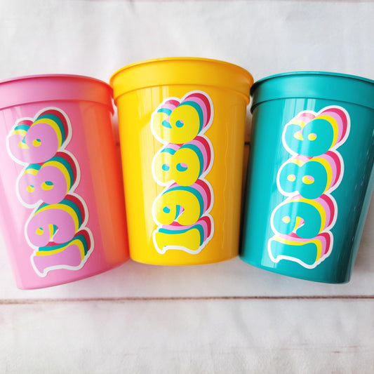 40th PARTY CUPS - 40th Party Favors, Best of 1986 40th Birthday Party 40th Birthday Favors Vintage 1986 40th Party Decorations 1986 Birthday