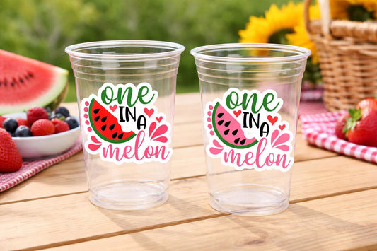 WATERMELON PARTY CUPS - Watermelon Party Favors Watermelon Treat Cups Watermelon Birthday One in a Melon First Birthday 1st Birthday