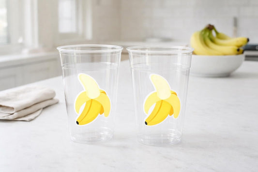 BANANA PARTY CUPS - Banana Party Favors Banana Treat Cups Banana Birthday Banana Party Favor Cups Monkey Birthday Party Fruit Party Cups