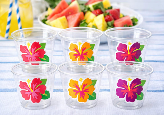 LUAU PARTY CUPS Luau 1st Birthday Party Cups Aloha Luau Party Decoration Luau 1st Party Tropical Party Decorations Party Hibiscus Party Cup