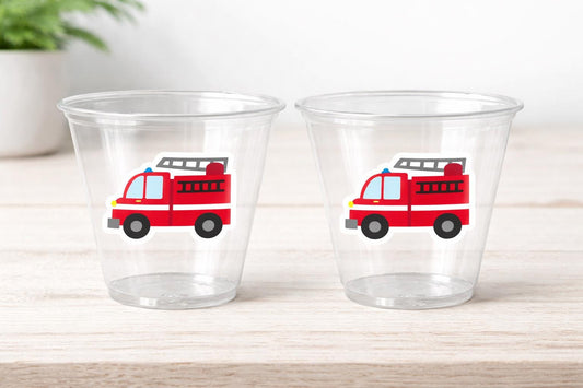 Firetruck Party Cups, Firetruck Treat Cups, Firetruck Party Favors, Firetruck Birthday Favors, Fire Truck Party Favors, Fire truck Birthday