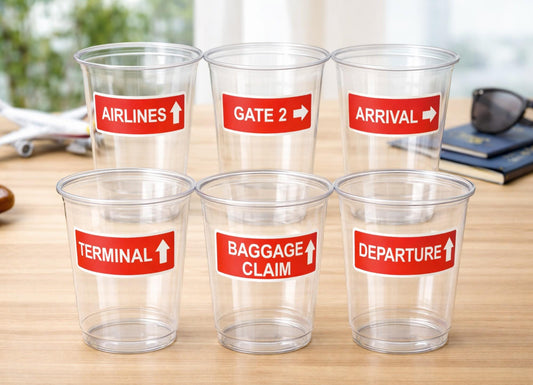 AIRPLANE PARTY CUPS - Airplane Birthday Cups 16oz, Airplane Party Favors Pilot Party Plane Birthday Party Airplane Decorations Supplies