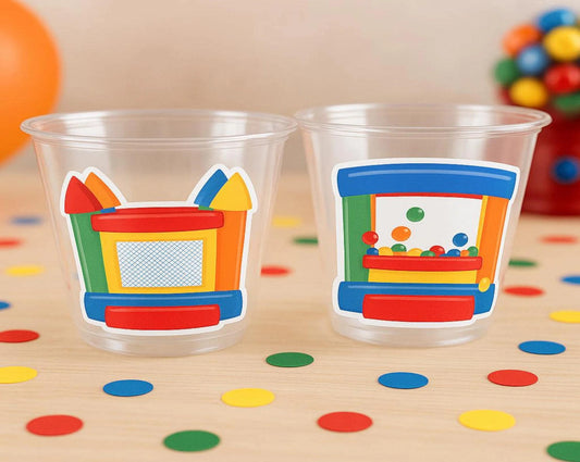 BOUNCE HOUSE PARTY Cups - Bouncy House Party Cups Bounce House Cups Bouncy House Birthday Bounce House Birthday Ball Pit Party Favors