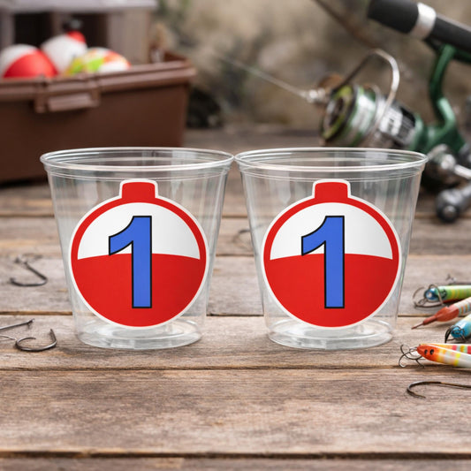 FISHING PARTY CUPS - Fishing Birthday Fishing First Birthday Party The Big One Fishing Bobber Decorations Gone Fishing Party Fish Bait Cups