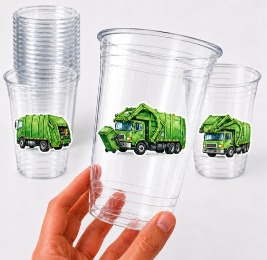 GARBAGE TRUCK PARTY Cups - Garbage Truck Treat Cups Garbage Truck Party Favors Garbage Truck Birthday Favors Trash Garbage Birthday