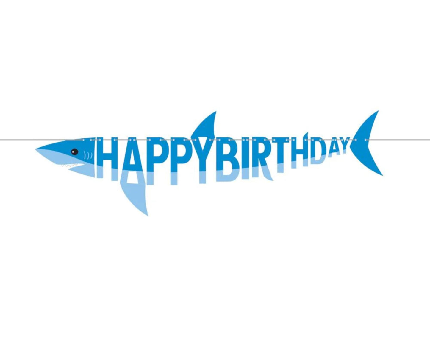 Shark Birthday Banner, Shark Birthday Decorations, Shark Happy Birthday Banner, Ocean Theme Party Decor, Under The Sea Party Supplies Theme