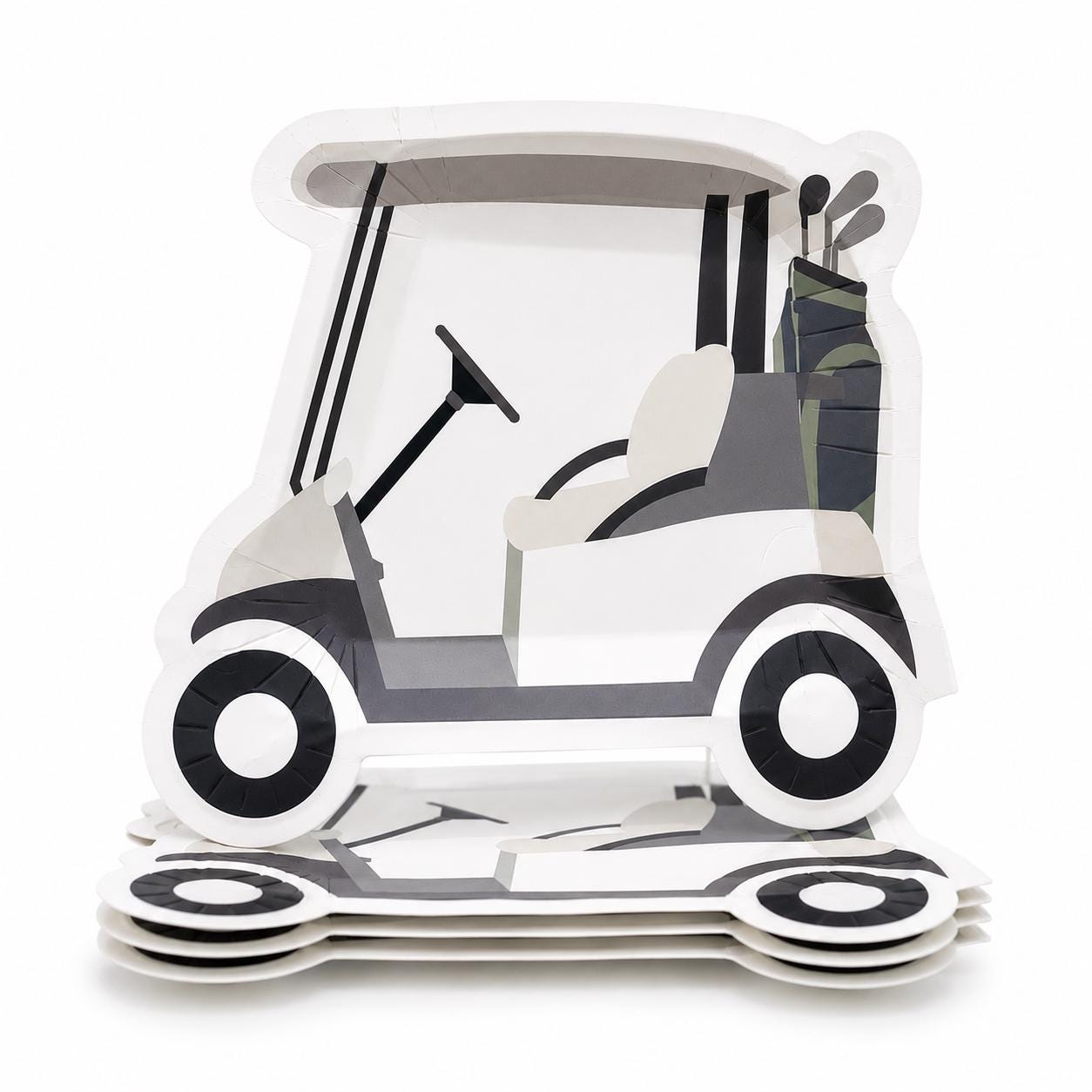 Golf Cart Dessert Plates 12ct | Golf Party Supplies | Hole In One Birthday Decorations | Golf Retirement Party Plates | Golf Theme | 8 Count