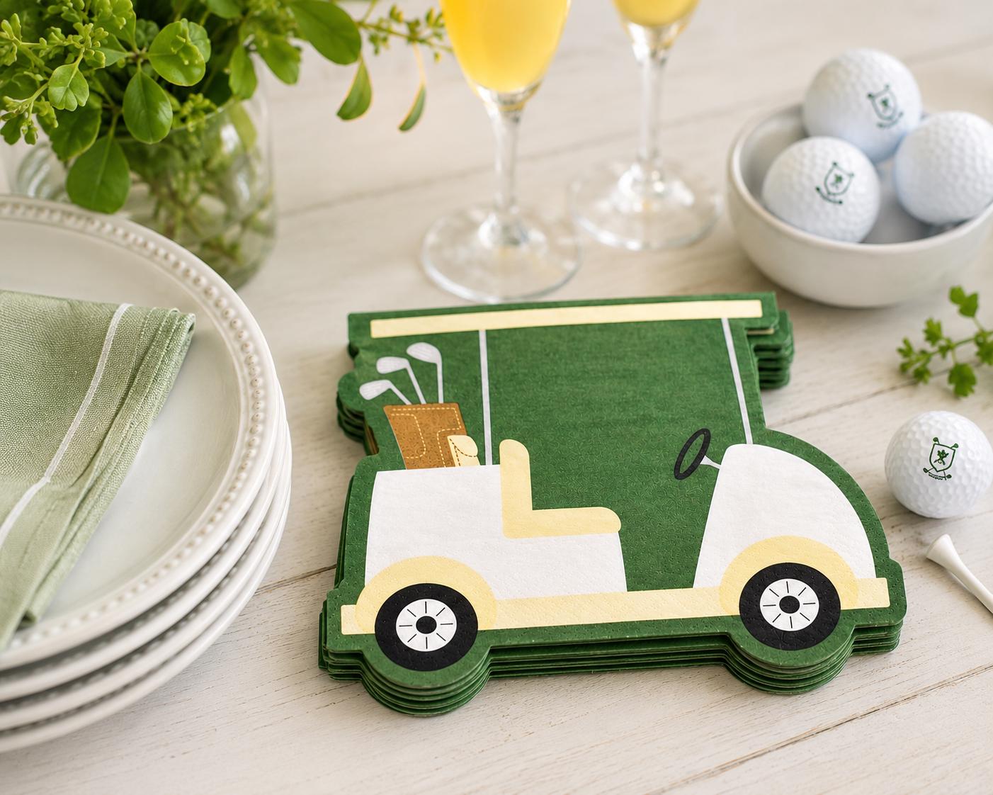 Golf Cart Party Napkins | Golf Birthday Party Supplies | Golf Retirement Decorations | Par Tee Party | Hole In One Party Decor | Golfing