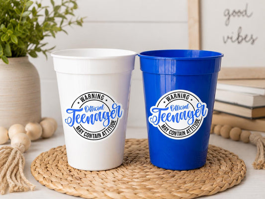 13th Birthday Party Cups - Warning Official Teenager Teenager Party Cups 13th birthday Party Favors 13th Party Decorations 2010 Birthday