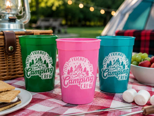 CAMPING PARTY CUPS - Camping Birthday Party Camping Party Decorations, Camping Birthday Supplies Camping Party Supplies Camping Party Favors