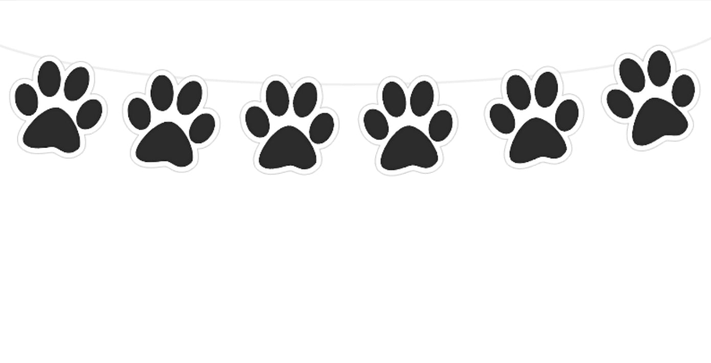 Paw Print Garland, Paw Print Banner, Paw Print Party Supplies, Paw Print Head Party Decorations, Paw Print Birthday, Paw Print Party, Paw Print Decoration, Photo Prop