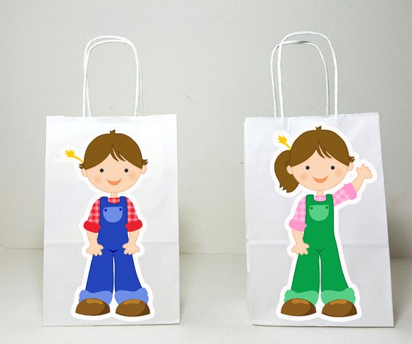 Farm Goody Bags, Farmer Goody Bags, Farm Favor Bags, Barnyard Goody Bags, Farm Animal Goody Bags, Farm Birthday Party