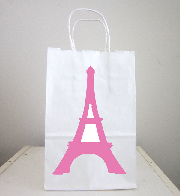 Eiffel Tower Goody Bags, Eiffel Tower Favor Bags, Eiffel Tower Gift Bag, Eiffel Tower Favor, Paris Birthday, Paris Baby Shower, Pink Eiffel