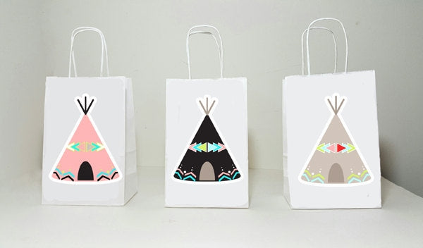 Teepee Goody Bags, Tee pee Goody Bags, Tribal Goody Bags, Pow Wow Goody Bags, Tribal Birthday, Tribal Baby Shower, Tribal Party Favors