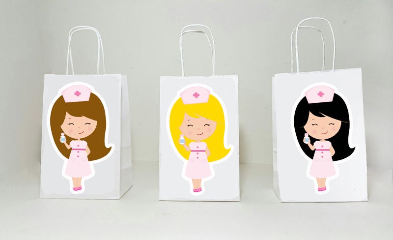 Nurse Goody Bags, Nursing Goody Bags, Nurse Birthday, Nurse Graduation, Nursing School, Nurse Party Favor Bags, Doctor's Party Favor Bags