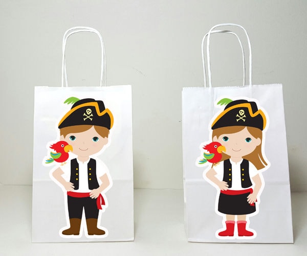 Pirate Goody Bags, Pirate Gift Bags, Pirate Party Favor Bags