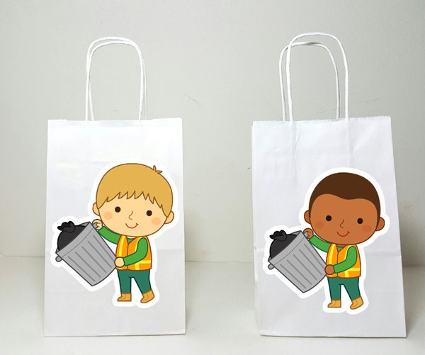 Garbage Truck Goody Bags, Garbage Man Goody Bags, Trash Man Goody Bags, Garbage Bag BAGS, Garbage Truck Birthday, Garbage Truck Party