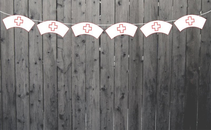 Nurse Banner, Nurse Hat Banner, Nurse Garland, RN Banner, RN Garland, Medical School, Hospital, Party Decorations 1213181207A