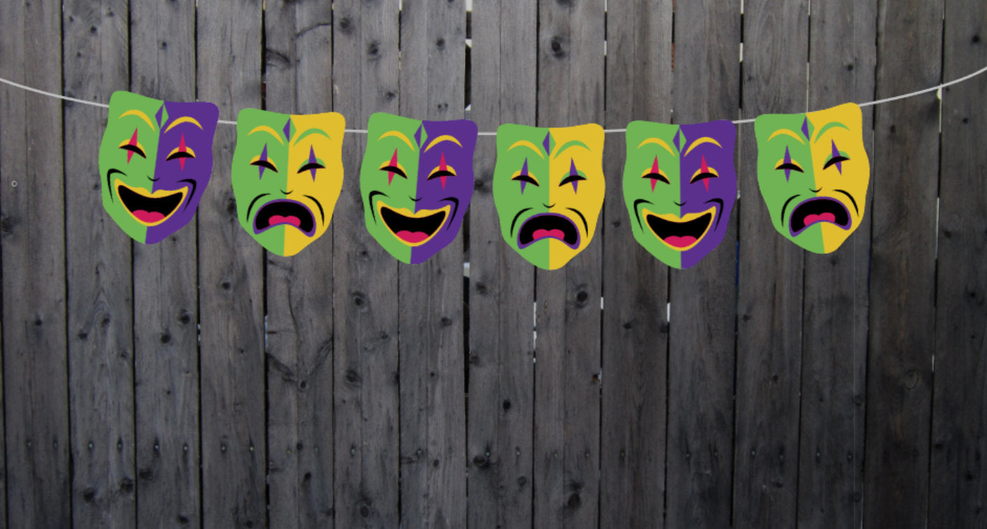 Mardi Gras Garland, Mardi Gras Banner, Mardi Gras Supplies, Mardi Gras Decorations, Mardi Gras Party, Mardi Gras Photo Prop, Mardi Gras