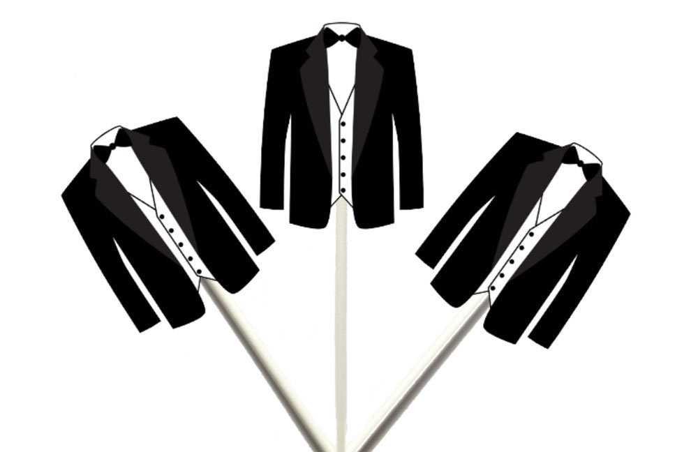 Tuxedo Cupcake Toppers, Wedding Cupcake Toppers, Rehearsal Dinner Cupc ...