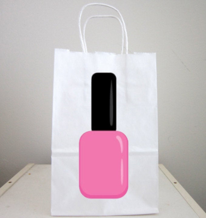 Spa Goody Bags, Nail Polish Goody Bags, Spa Party Goody Bags, Spa Party Favor Bags, Spa Party Favors - Nail Polish Favor Bags