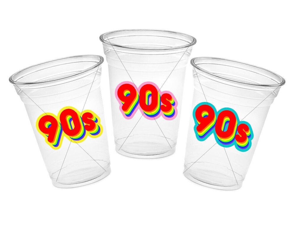 I Love the 90'S PARTY CUPS - 90's Birthday Cups 90's Party Cups 90's Decorations 90's Birthday Party 90's Birthday Party Decorations 90s 80s