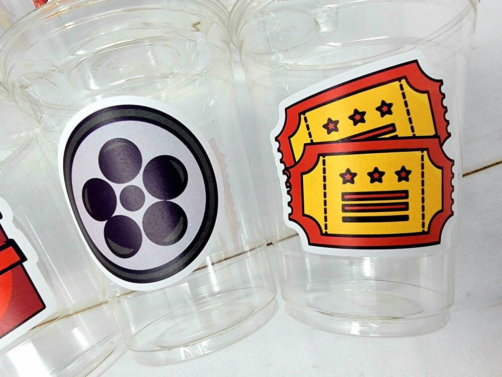 Popcorn Birthday Party cups, Movie Party favors, Popcorn Party favors, Movie party Supplies, Cinema