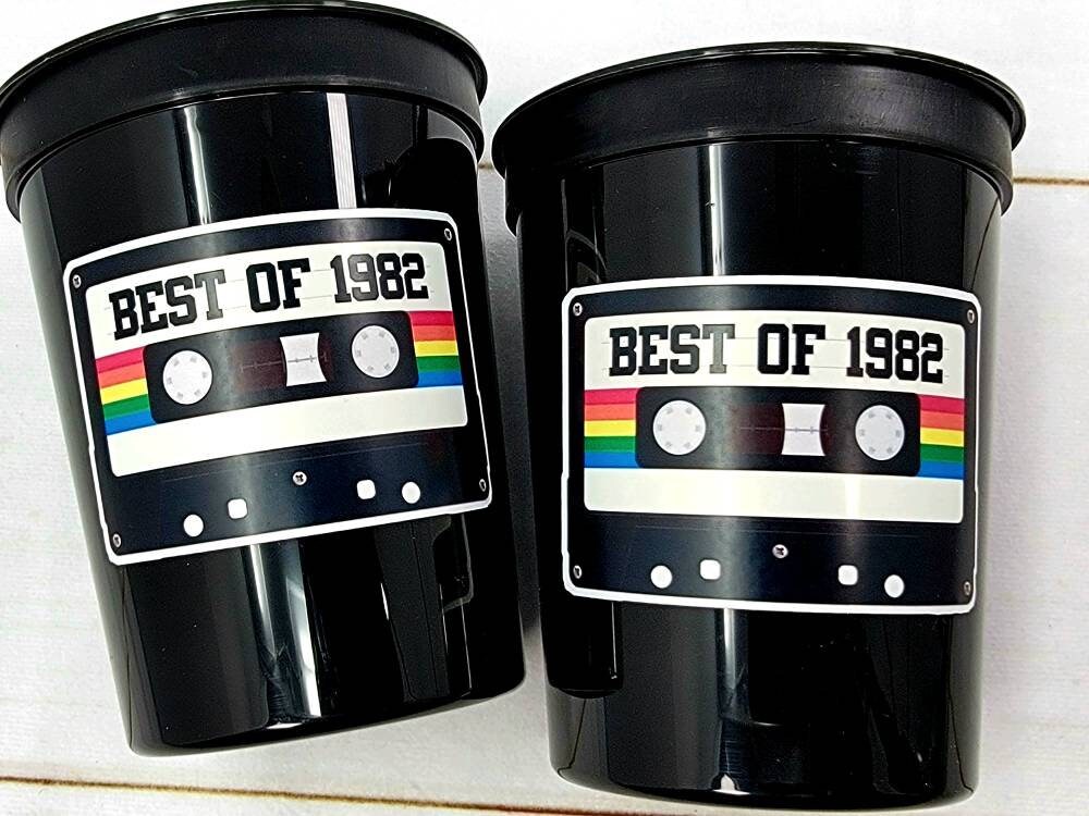 40th PARTY CUPS - Best of 1982 40th Birthday Party 40th Birthday Favors 40th Party Cups 40th Party Decorations 1982 Birthday Party Cups 80s