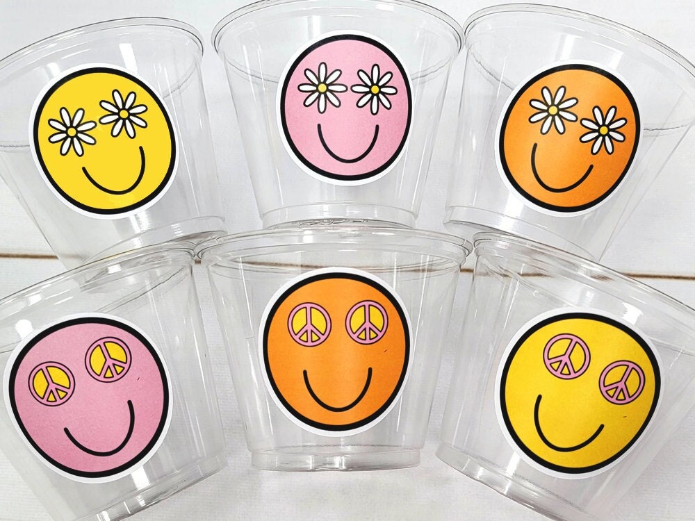 70'S PARTY CUPS -70's Birthday Cups 70's Party Cups 70s Decorations 70's Birthday Party 70s Birthday Party Decorations Hippy Two Groovy Cups