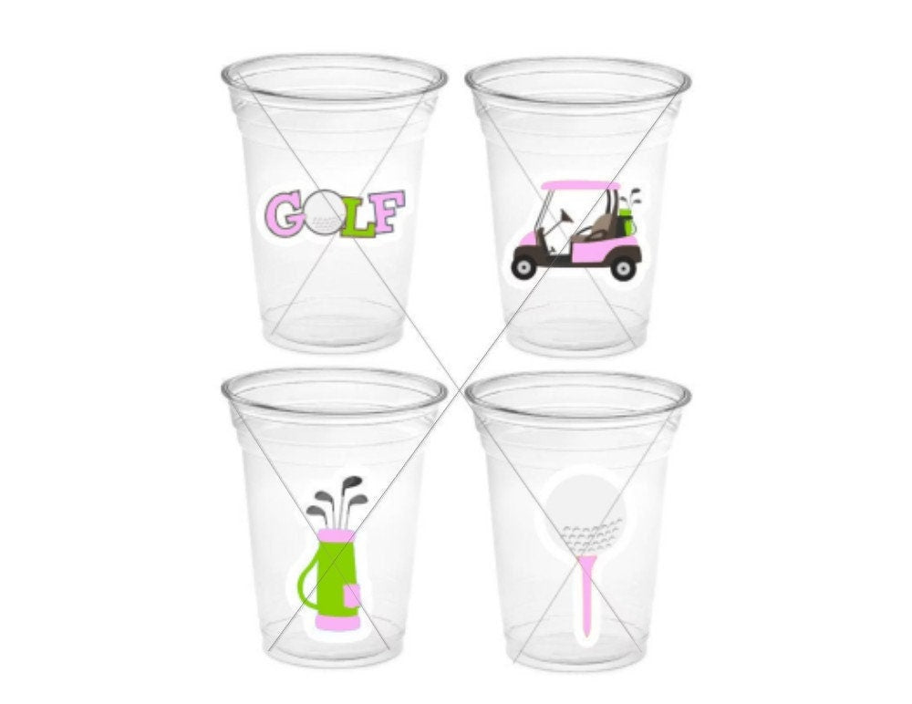 GOLF PARTY CUPS - Girl Golfing Party Cups Golf Birthday Golf Party Golf Decorations Golf Party Supplies Golfing Cups Golf Cups Golf Favors