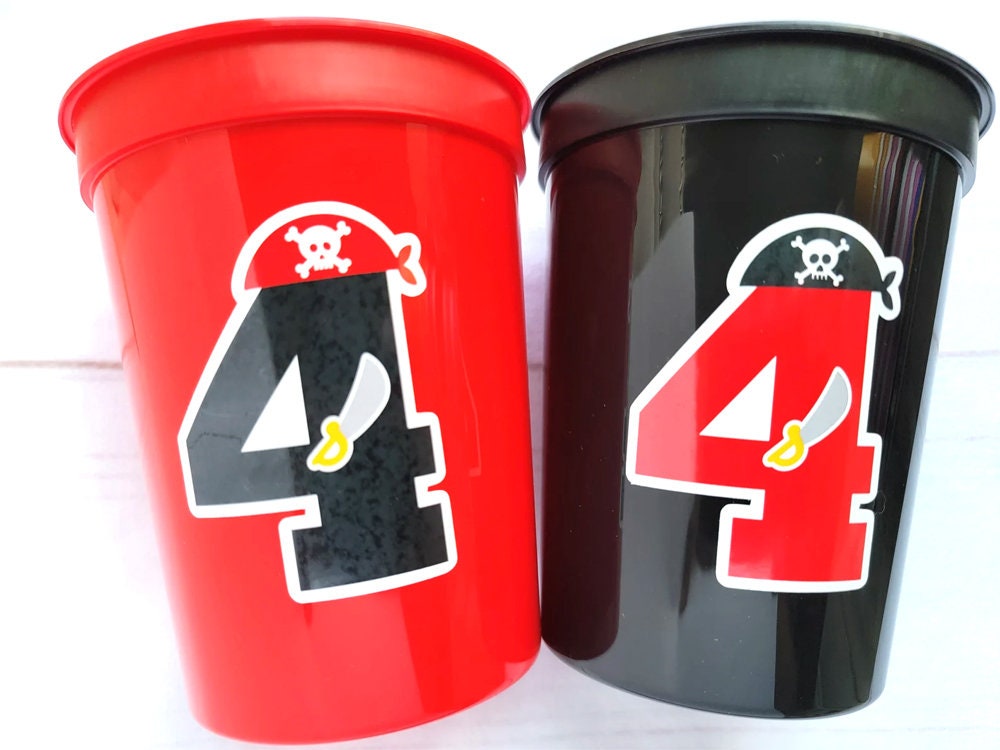 PIRATE PARTY CUPS - Pirate Cups Pirate Birthday Pirate Party Decorations Pirate Birthday Party Pirate Party Supplies Pirate Happy Birthday