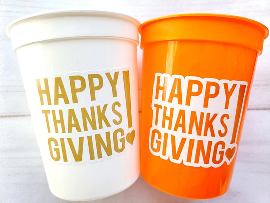 THANKSGIVING PARTY CUPS - Thanksgiving Cups Thanksgiving Decorations Happy Thanksgiving Party Thanksgiving Party Favors Thanksgiving Decor