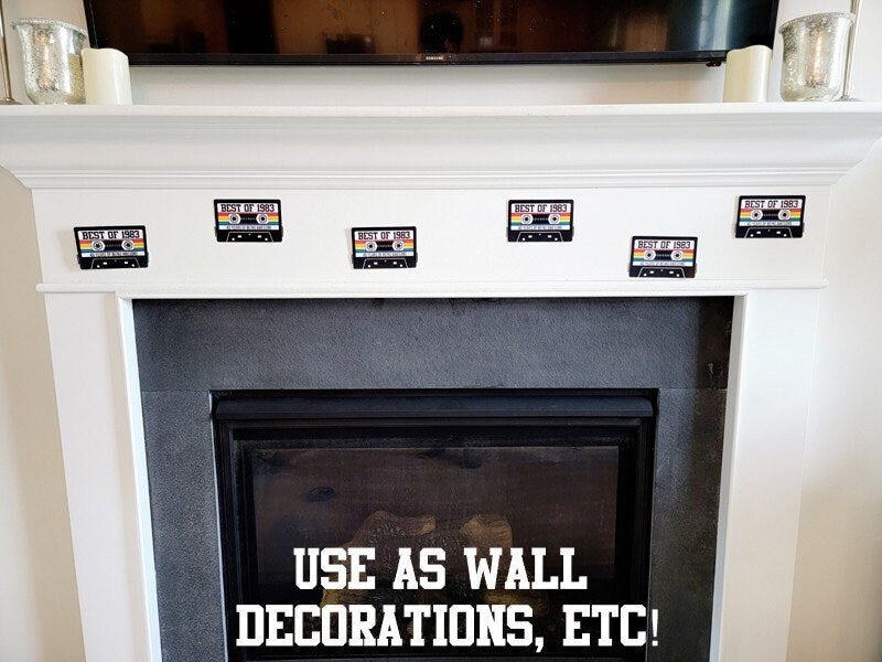 6 - 1983 40th Birthday Cassette Tape Cutouts for Cake Toppers Centerpieces Confetti Banners 40th Birthday Party Die Cuts 1983 Decoration DIY