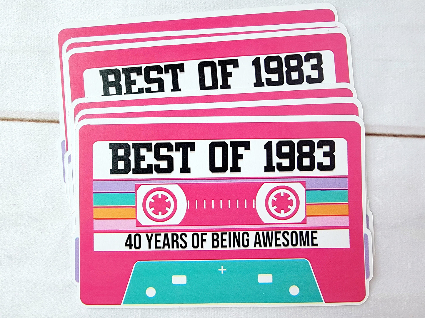 6 - 1983 40th Birthday Cassette Tape Cutouts for Cake Toppers Centerpieces Confetti Banners 40th Birthday Party Die Cuts 1983 Decoration DIY