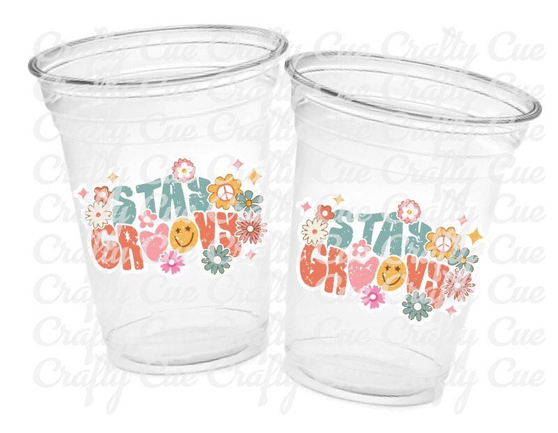70'S PARTY CUPS - 70's Birthday Cups 70's Party Cups 70's Decorations 70's Birthday Party 70's Birthday Party Decorations Hippie Party Decor