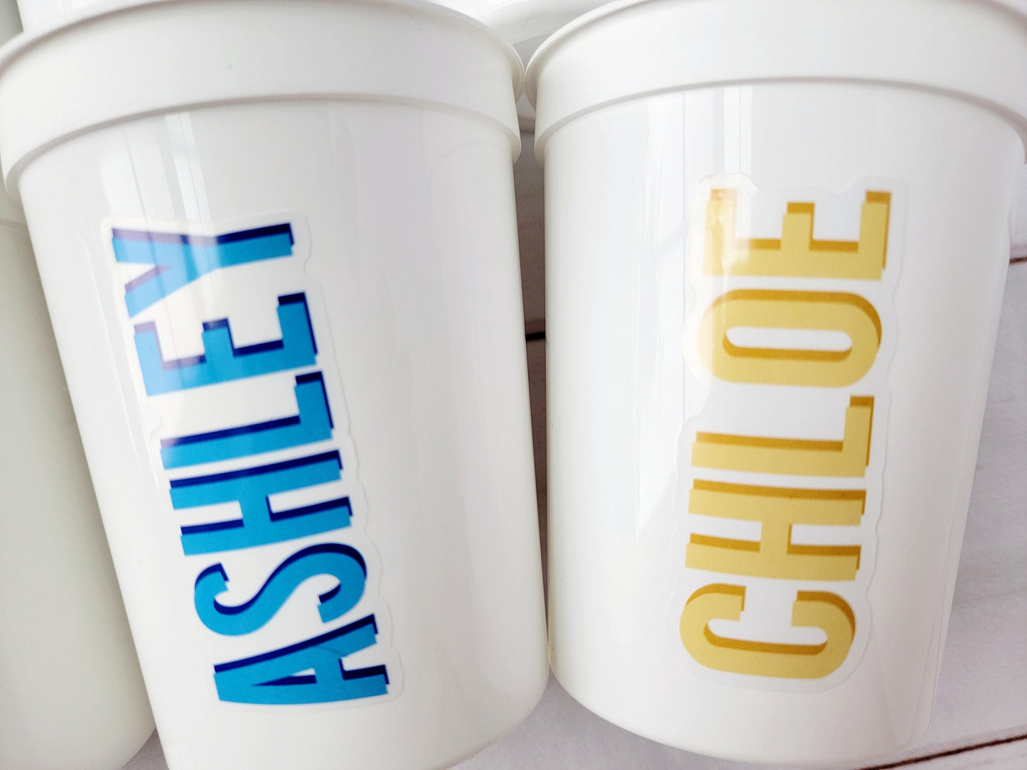 PERSONALIZED NAME CUPS Party Cups Bachelorette Party Cups Personalized Shadow Name Cup Customized Name Cups Personalized Name Birthday Gift