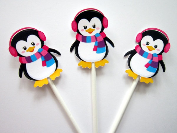 Penguin Goody Bags, Penguin Favor Bags, Penguin Party Bags, Winter Onederland Favor, Goody, Gift Bags