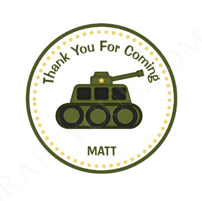 Army Cupcake Toppers - Military Cupcake Toppers - Army Tank Cupcake Toppers