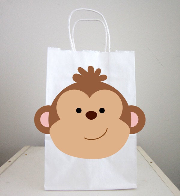 Monkey Goody Bags, Monkey Favor Bags, Monkey Goodie Bags, Monkey Gift Bags