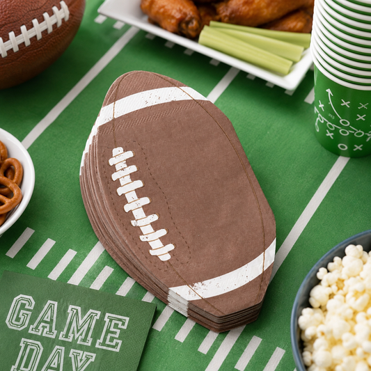 Football Party Ideas: Easy Game Day Decorations &amp; Football Shaped Napkins 🏈