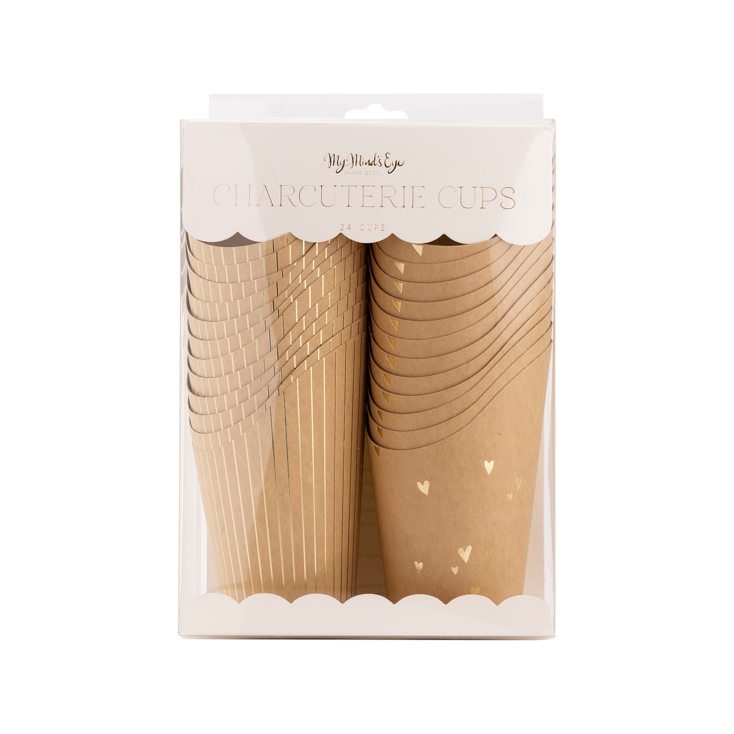 PLCC1636 - Gold Foil Kraft Dots and Stripes Charcuterie Cups (24ct)