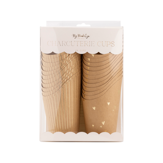 PLCC1636 - Gold Foil Kraft Dots and Stripes Charcuterie Cups (24ct)