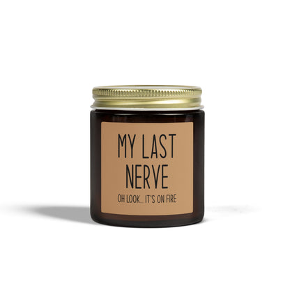Funny Friendship Gift for Best Friend, Gifts for Women,  My Last Nerve Lavender Candle, Birthday Christmas White Elephant Stocking Stuffers