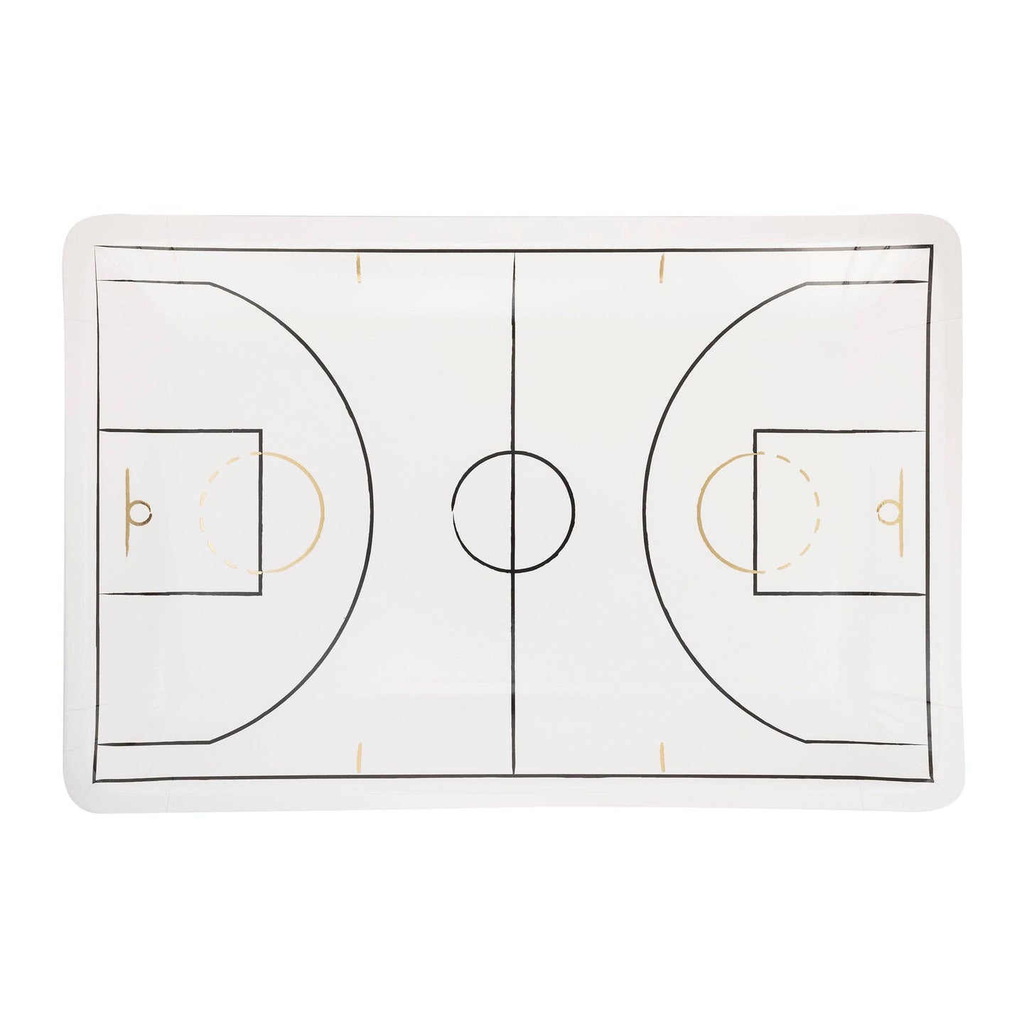 BBL1041 - Basketball Court Shaped Paper Plate