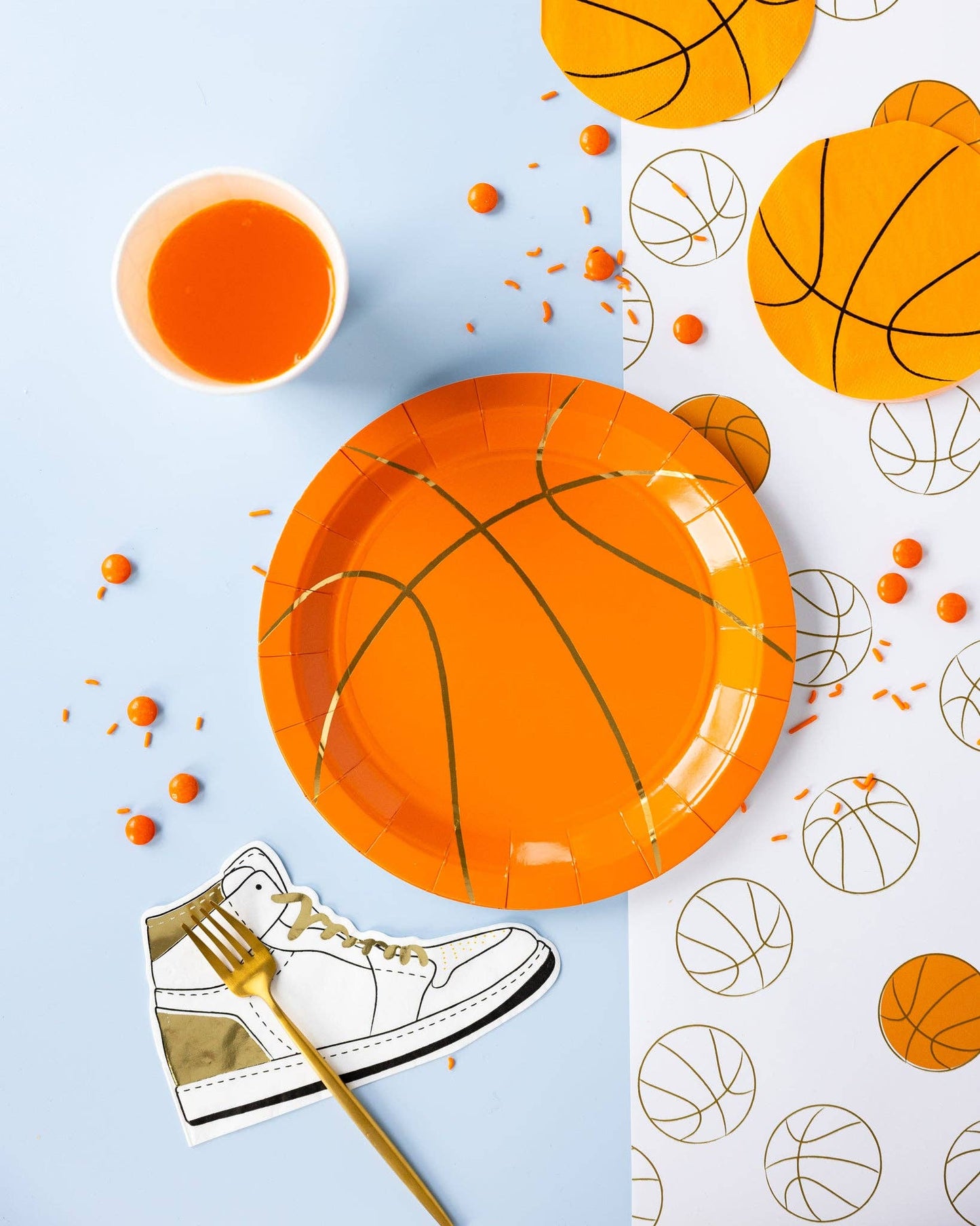 BBL1038 - Basketball Shaped Paper Cocktail Napkin