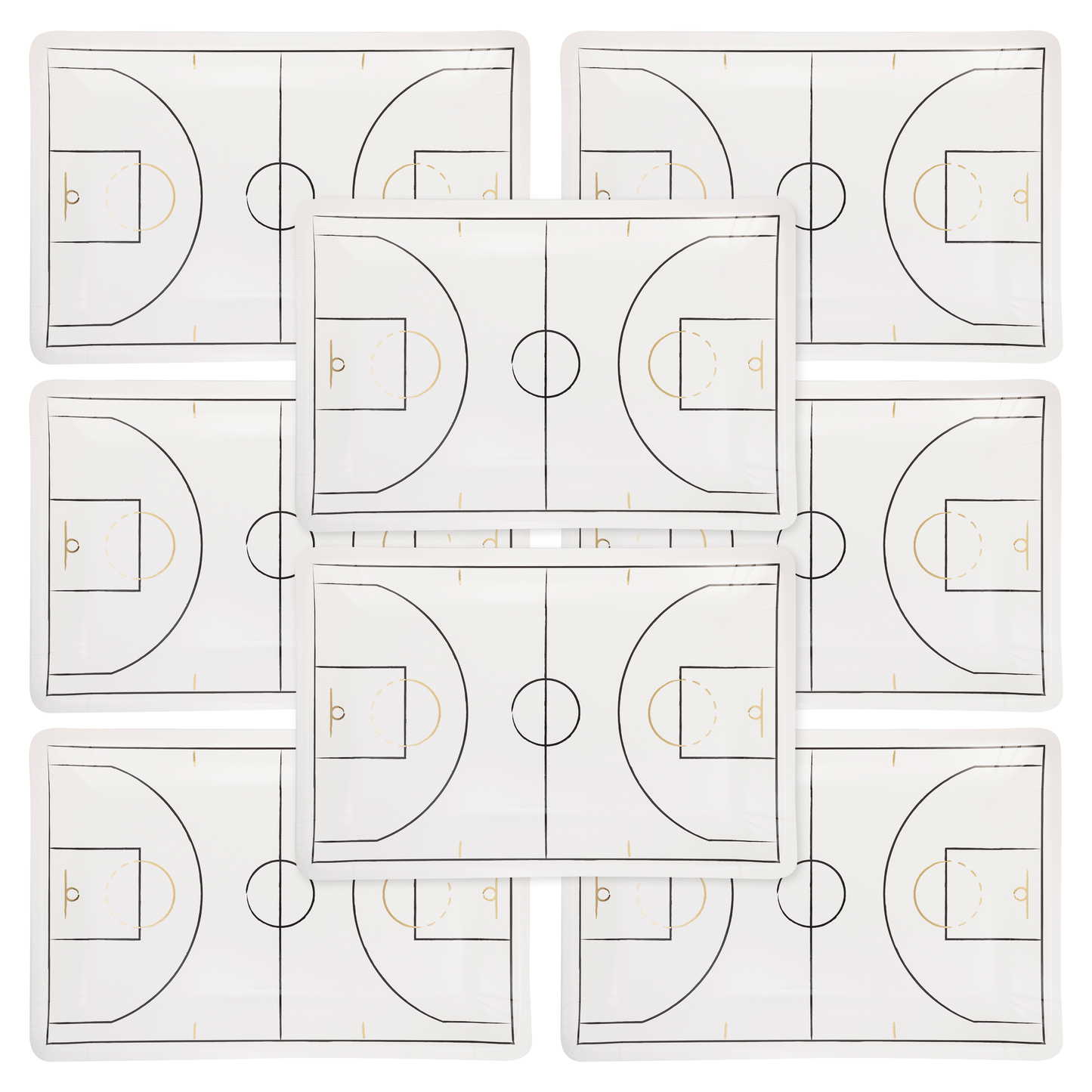 BBL1041 - Basketball Court Shaped Paper Plate