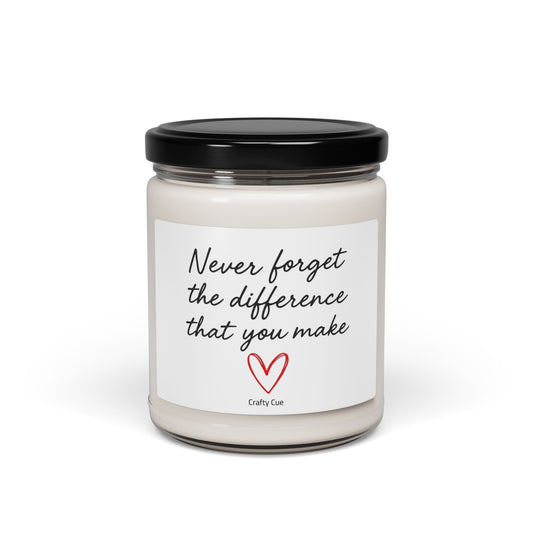 Never forget the different you make candle, Employee gift, Coworker present, Gift for workers, teachers, boss