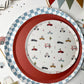 Checkered Blue Plate, XL (Set of 8)